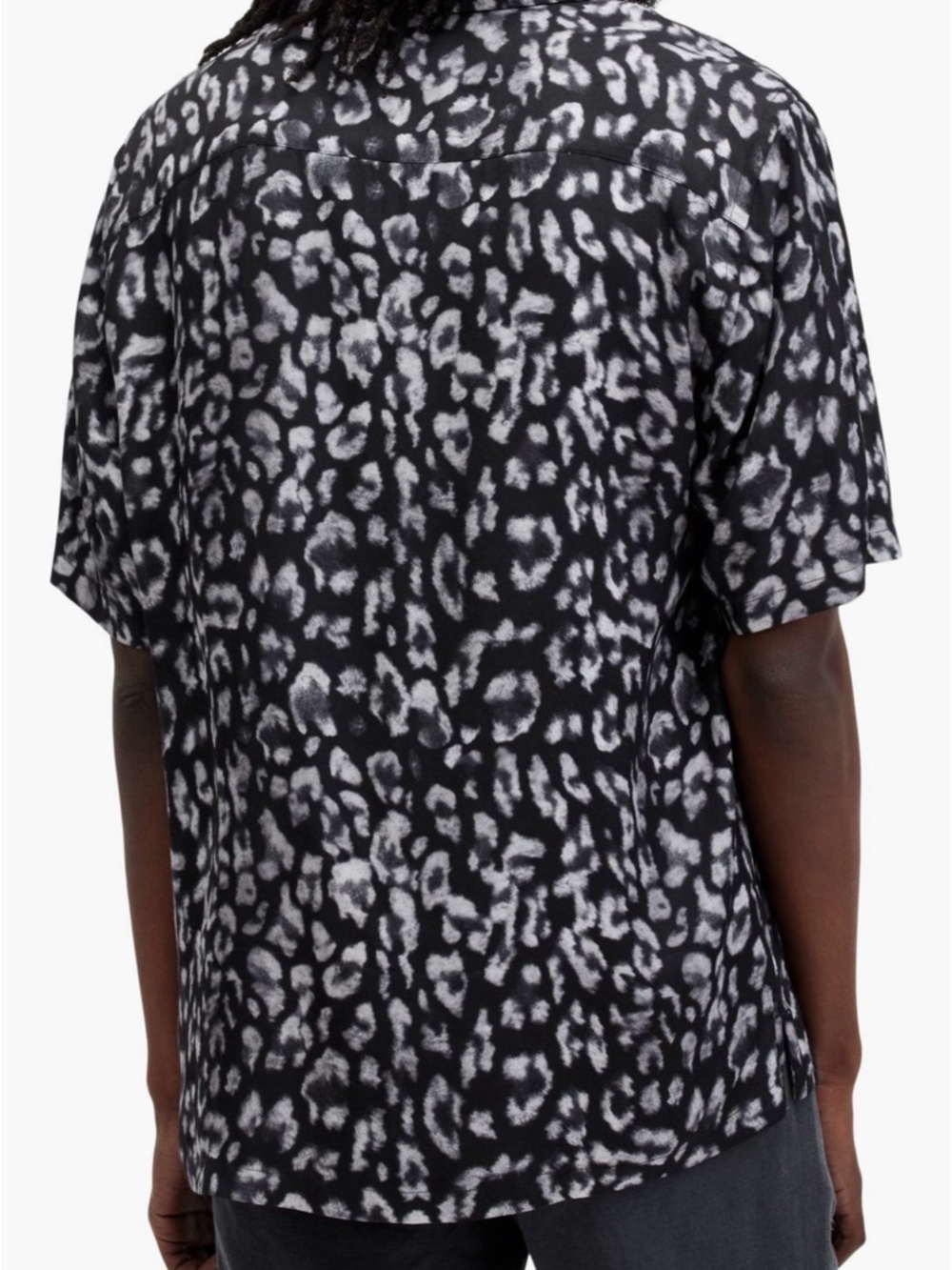 AllSaints Leopard Print Short Sleeve Camp Shirt - Picture 3 of 6